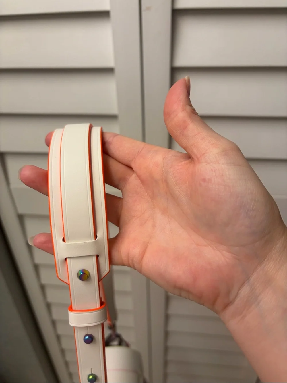 Michael Kors White Crossbody with Orange Accent Strap